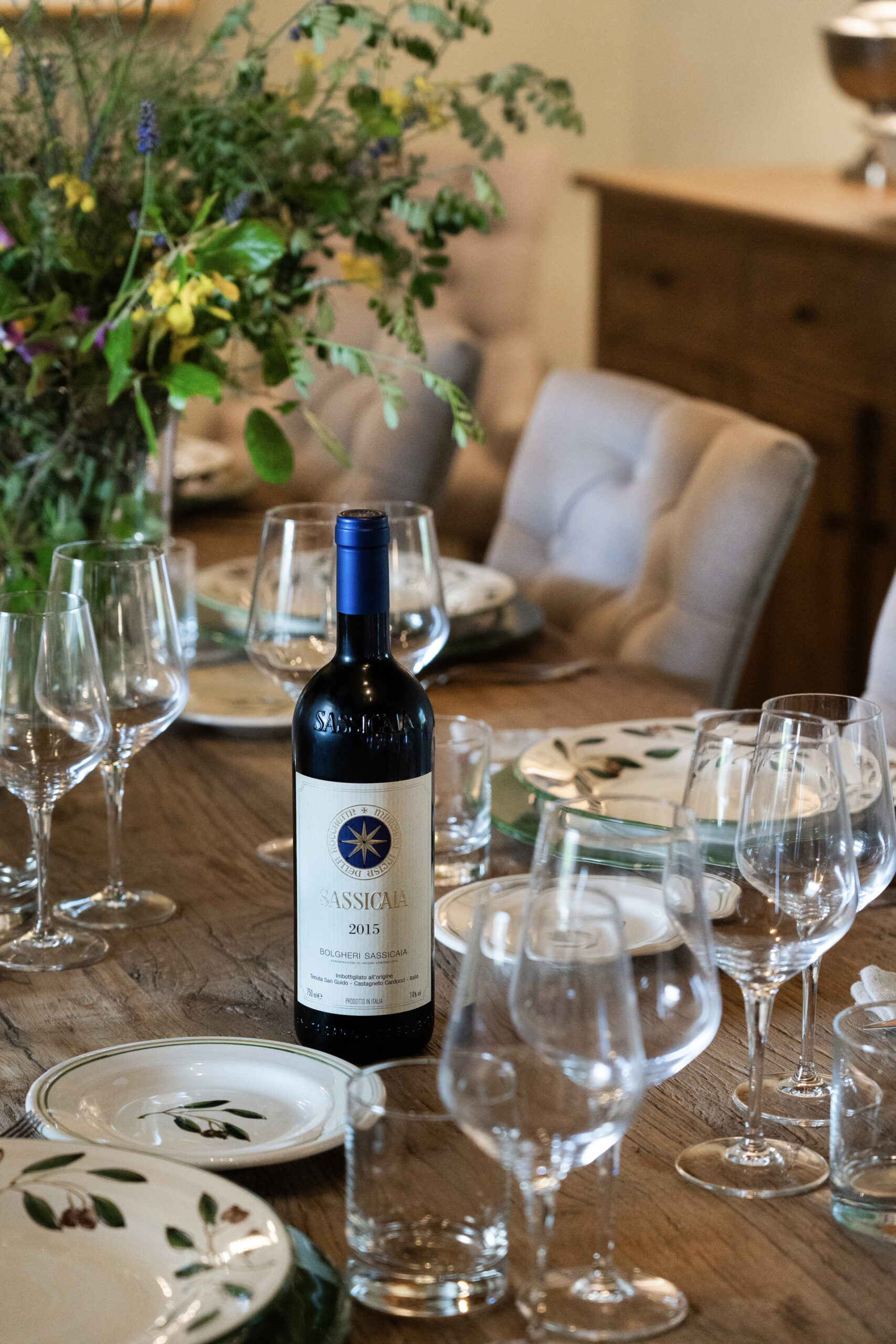 Traditional Tuscan meal on a wooden table